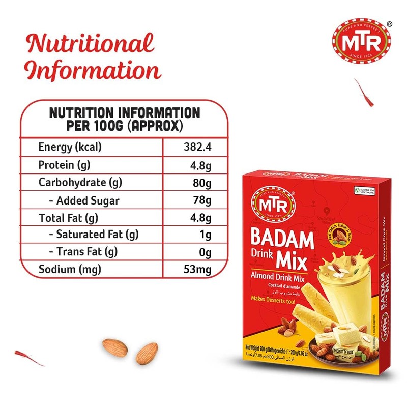 MTR Badam Drink Mix (200gm (Pack of 1))
