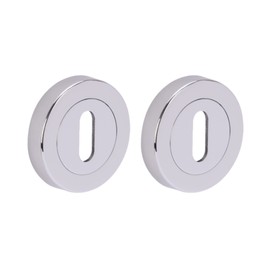 HANDLEZONE® 2 Pack Keyhole Door Lock Escutcheon Covers - Polished Chrome