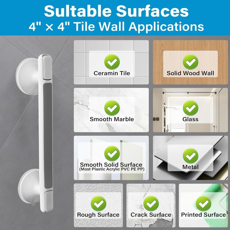 Grab Rail with Suction Cup, Pack of 2 Shower without