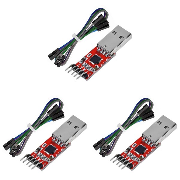 Wisyurt 3 Pcs CP2102 USB 2.0 to TTL 5-Pin Serial