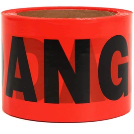 KINGPLAST Red Danger Tape - 3 Inch 300 feet Caution Barrier Tape Safety Warning Tape Roll Non-Adhesive for Danger Construction Crime Scene