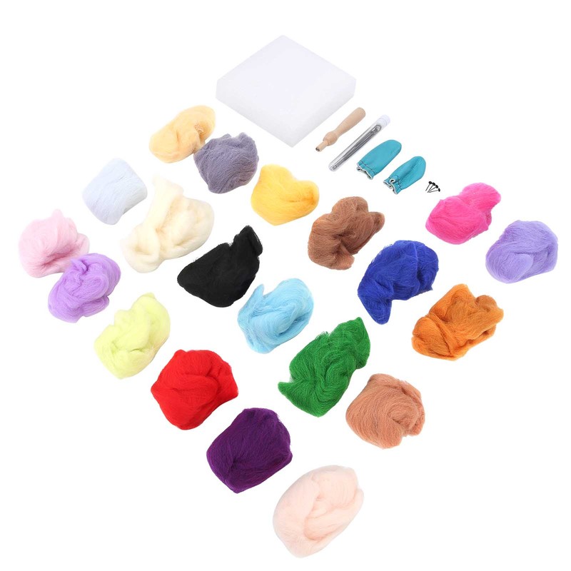 Needle Wool Felt Kit 20 Colors 5g Felting Supplies Tools