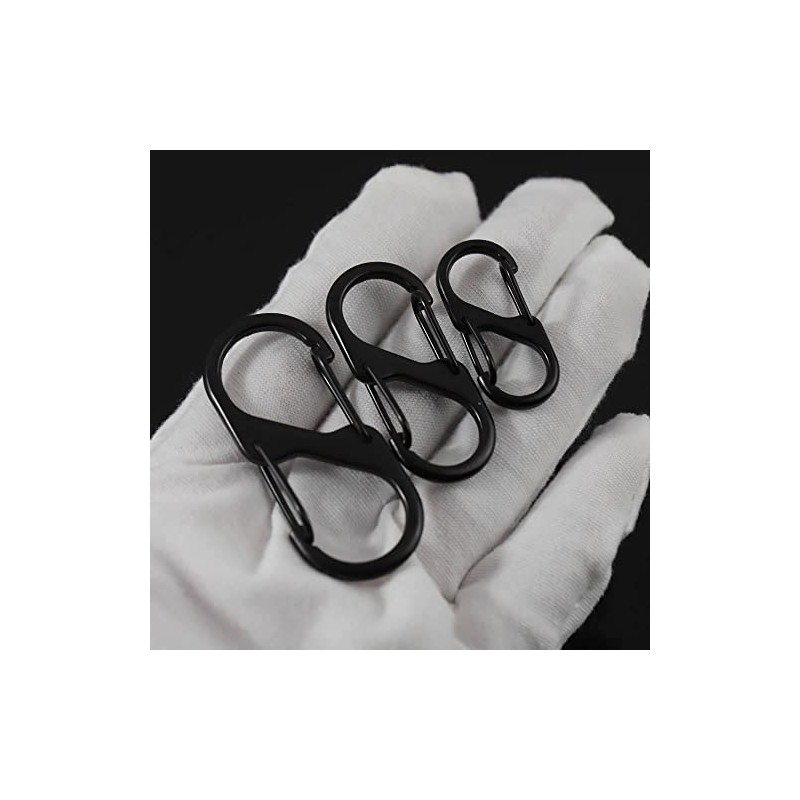 [FUSSED] 10 Pcs S-Shaped Carabiner, Small Adjustable Metal Buckle, Chain