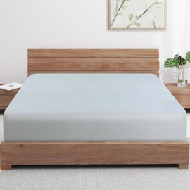 Bamboo Viscose Cooling Fitted Sheet King Size Only, 400 Thread Count, 16" Deep Pocket Cooling Bottom Sheets for Hot Sleeper, Silky Soft Breathable (King, Gray