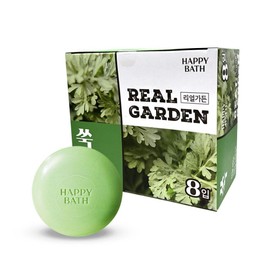 Happy Bath Real Garden Mugwort Soothing Soap 90g 8 packs / 해피 바스 리얼 가든 쑥 진정 비누 90g 8개입
