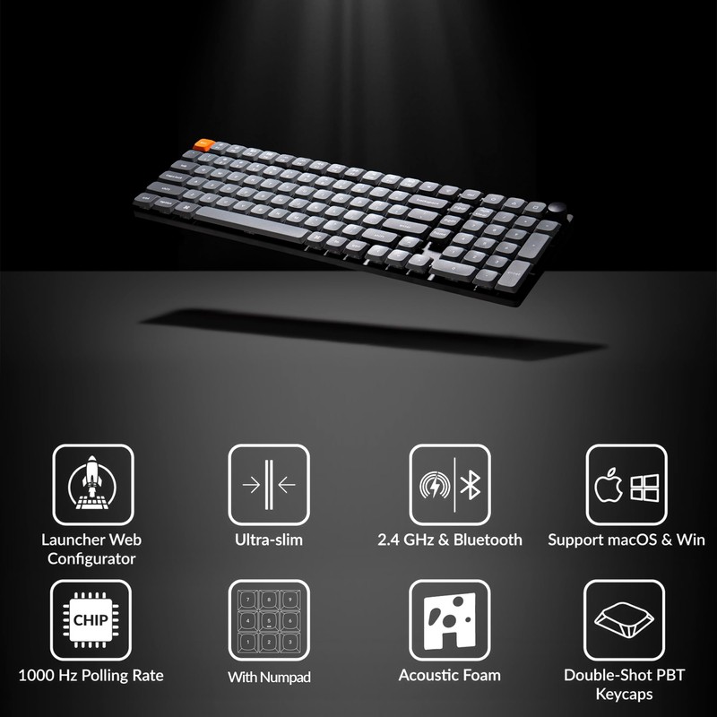 Keychron K17 Max 96% Layout QMK/Launcher Ultra-Slim Wireless/Type-C Wired Mechanical