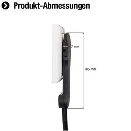 Meister Steckdosenleiste 3-fach - Extraflacher Stecker - 2 m Kabel - schwarz - IP20 Innenbereich - Beleuchteter Schalter / Mehrfachsteckdose / Steckerleiste mit Flachstecker / 7430200