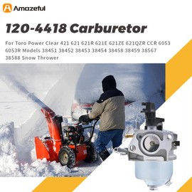 Aulavik 120-4418 Carburetor for Toro Power Clear 421 621 621R 621E 621ZE 621QZR CCR 6053 6053R Models 38451 38452 38453 38454 38458 38459 38567 38588 Snow Thrower