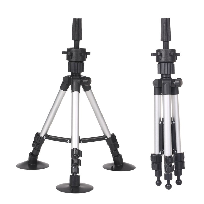 Wig Stand Tripod with Suction Cups Mini Adjustable Mannequin Head