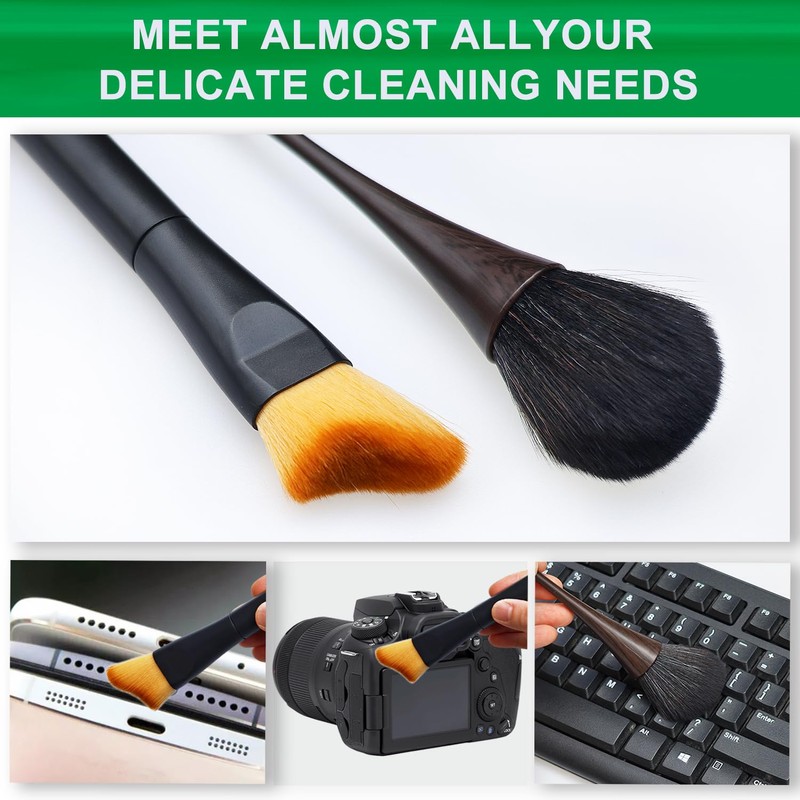 2 Pack Exquisite Dusting Brush Kit, Small Dust Brushes, Feather