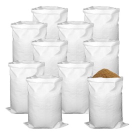 Fabric Sacks, 15 Pieces Fabric Bags, 55 x 95 cm Rubble Bags, White Sandbags Flood, Sandbags for Filling, Suitable for Leaves, Grains, Feed, Household Rubbish, Construction Waste