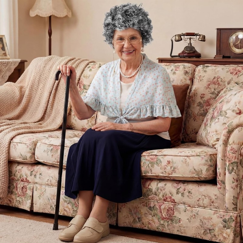 Disfraz de Anciana con Peluca y Accesorios – BBTO SI-BBTO-286495