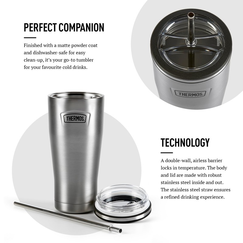 Thermos - Stainless Steel Icon Straw Cup (710ml) BPA Free