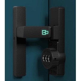 WANLIAN Black Password 90 Degree Lock Sliding barn Door Latch Right Angle Door Latch Luminous Code Latch