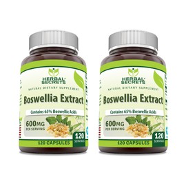 Herbal Secrets Boswellia Serrata Extract (65% Boswellic Acids) 600 mg Capsules Supplement | Non-GMO | Gluten Free (120 | 2 Pack)