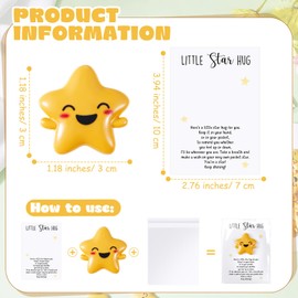 XunYee 30 Sets Pocket Hug Bulk End of Year Gifts 30 Mini Resin Positive Star 30 Pocket Hug Cards with Bags Appreciation Gifts for Employee Staff Coworkers Celebration of Life Graduation Party Favors