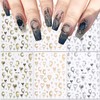Gold and Silver Nail Art Sticker Decals Love Heart Moon