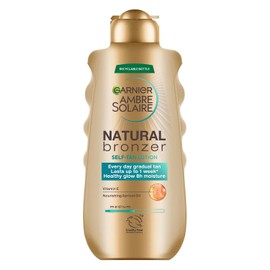 Garnier Ambre Solaire Fake Tan Natural Bronzer Easy Self Tan Lotion, Natural & Streak Free Fake Tan, Hydrates & Nourishes Skin with Apricot Oil & Vitamin E, Lasts Up to 1 week, Vegan Formula, 175ml