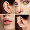 Sanfenly 14K Real Gold Nose Rings Studs Simulated Diamond CZ