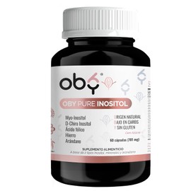 OBY Inositol con Myo Inositol, D-Chiro inositol, Acido Folico, Hierro, Extracto de Arndano  Suplemento en cpsulas de 701 mg (60 Cpsulas)              