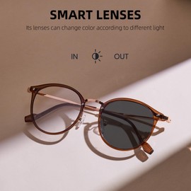 Cyxus Photochromic Glasses for Women Men UV Protection with Blue Light Blocking (8241i29 Rose Gold)