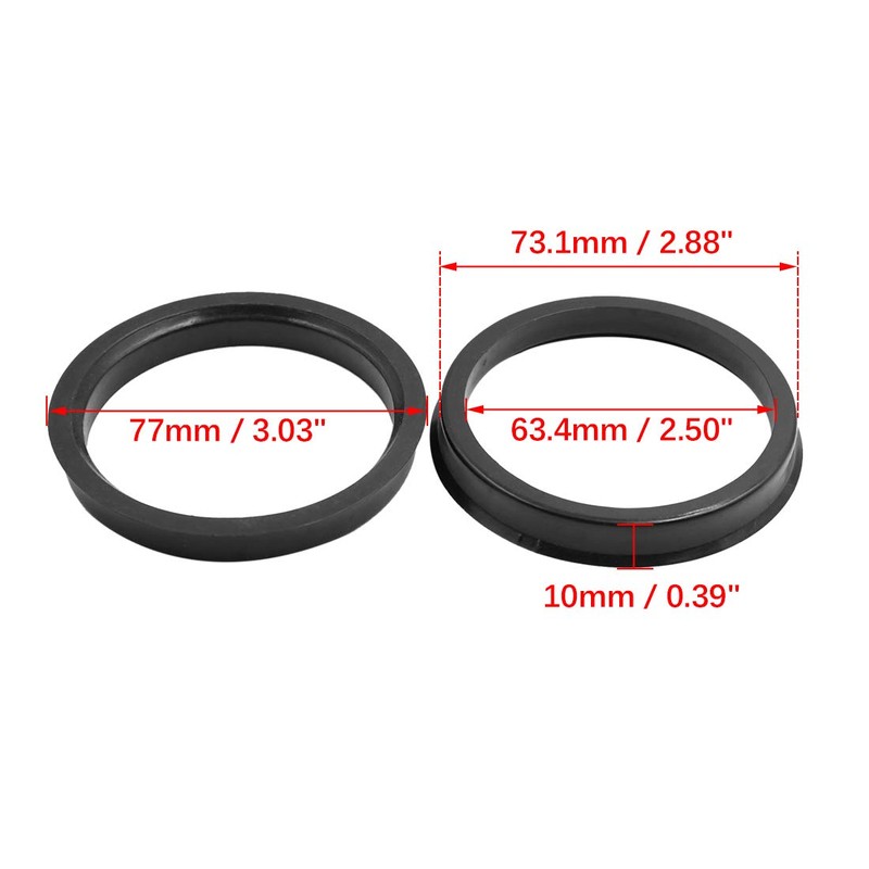 sourcing map Set of 4 Wheel Hub Centring Rings Plastic