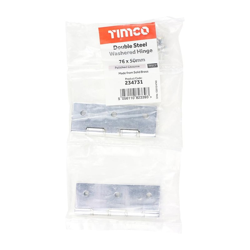 Timco - Double Steel Washered Hinges - Solid Brass -