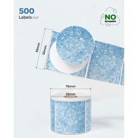 MUNBYN 2 Inch Round Blue Thermal Labels with Shell Texture, Direct Waterproof Circle Stickers for Small Business, 500 Labels/Roll