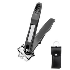 360 Degree Rotating Long Handle Fingernail Clipper (Black)