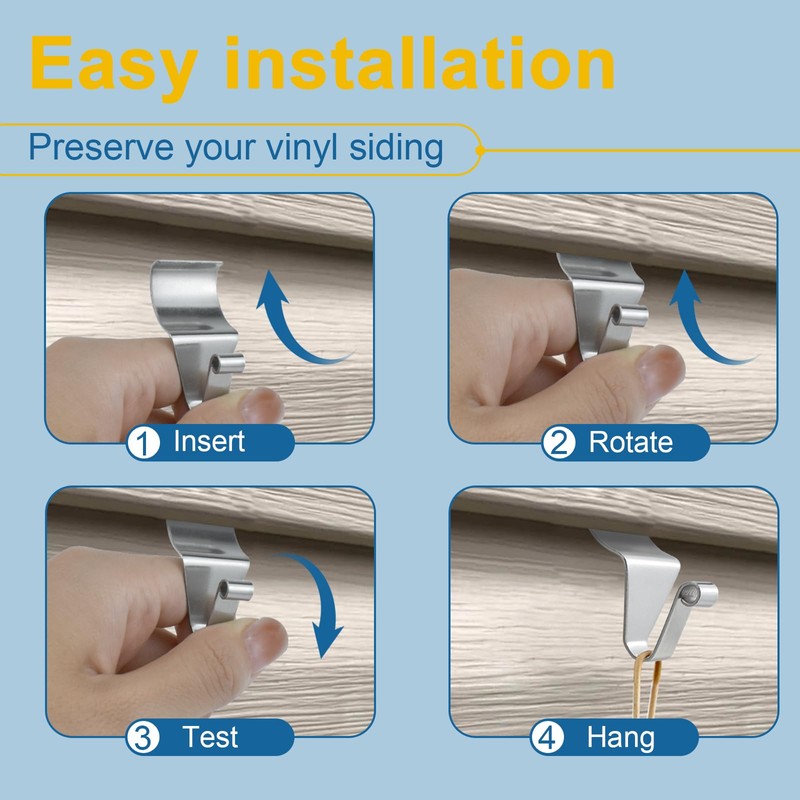 HONSNKS Vinyl Siding Hooks Hanger, Heavy Duty Stainless Steel Low