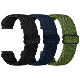TumpCez Solo Loop Watch Band - Choice of Width -18mm 19mm 20mm 22mm Watch Bands, Quick Release Adjustable Elastic Nylon Strap Replacement Wristband for Men Women