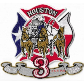 *NEW*  Houston Station - 3  "River Oaks", Texas  (5" x 4.5" size) fire patch