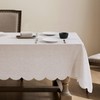AORISSI 100% Pure Linen Scalloped Embroidery Rectangle Tablecloths 108Lx60W Inch