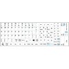 ENGLISH US NON-TRANSPARENT KEYBOARD DECALS with ADDITIONAL KEYS WHITE BACKGROUND