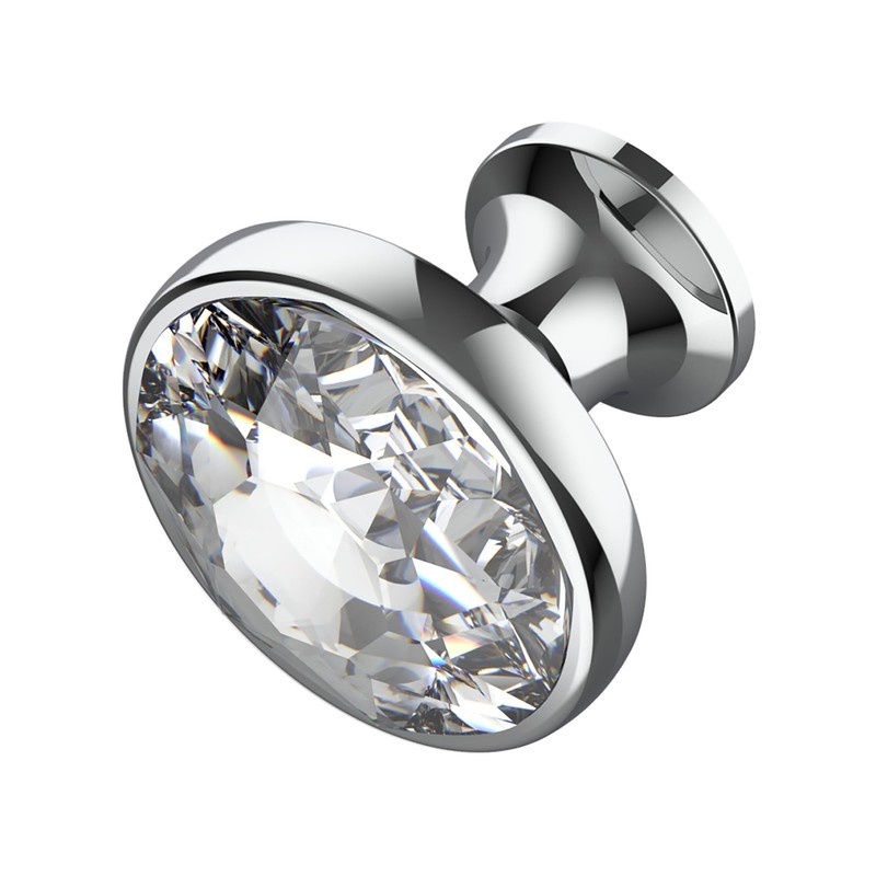 Alzassbg 6 Pack Clear Crystal with Nickel Plated Base Cabinet