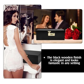 Mifoci 2 Pieces Wooden Adult Man Woman Toy Box Storage with Password Lock Wooden Storage Box Lockable Keepsake Box Toy Box Organizer Locking for Personal Items, Jewelry, Keepsake