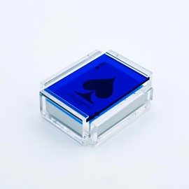 Luxe Dominoes Acrylic Playing Card Deck Set, Handmade Design, Multiple Colors (Blue)