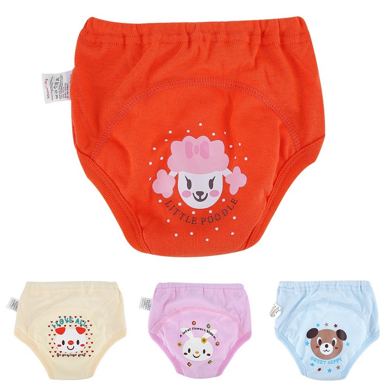 4Pcs Anti Leakage Baby Cartoon Training Pants 4 Layers Waterproof