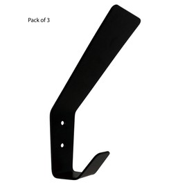 Tetra-Teknica Home Essentials Metal Wall Hook, Matte Black, 3 Pack