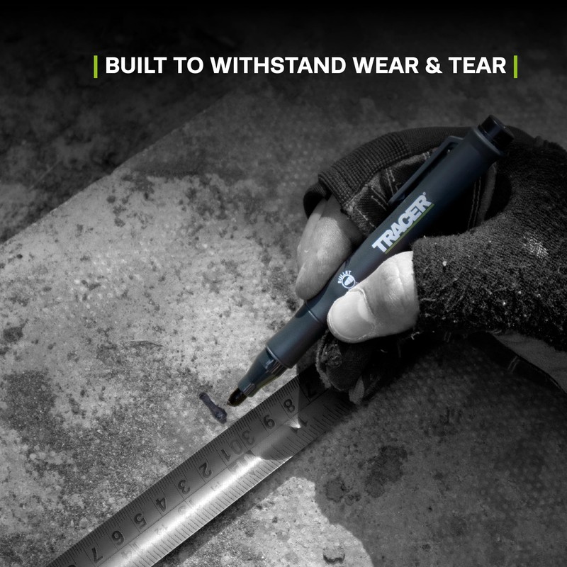 Tracer Clog-Free Black Construction Marker with Site Holster (All-Purpose Marker