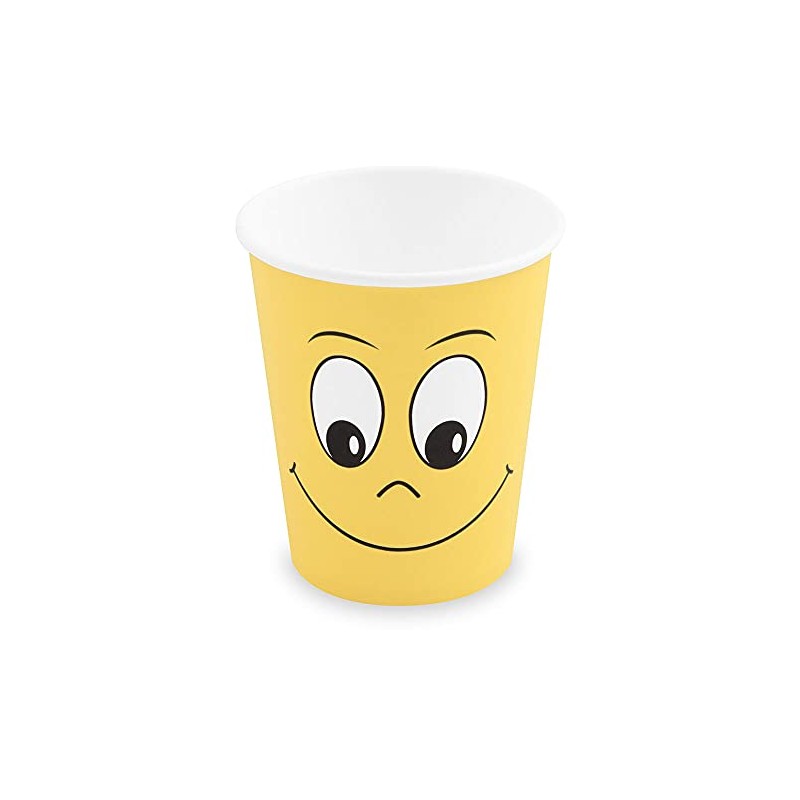 VEPATIM 50 Hot and Cold Drinks Paper Cups Smiling Face