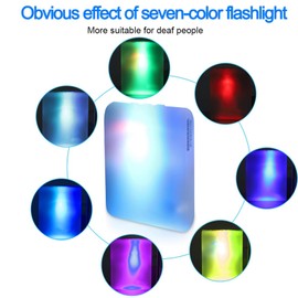 Wireless Doorbell Kit, Wireless Button Door Bell Elderly Deaf Caller with 7 Kinds of Flash Lamp Color Tones Wireless Door for Hearing Impaired