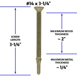 14x 3-1/4 Reamer Tek Torx/Star Head Self-Drilling Wood to Metal Screws - for Flatbeds, Trailers - T-30 Torx Screw Head. 1 Pound - 30 Screws