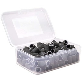 PANA 100 Pieces Nail Sanding Bands Professional Nail Manicure Great Fit for Nail Drill Bits for Acrylic Nails (240 Grit, Black)