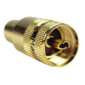 Seachoice PL259 Male Adapter, Gold, VHF Cable Antenna Connector