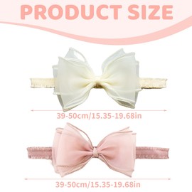 LuLiyLdJ 2-Piece Hair Band Girls Hair Band Baby Girl Hair Band Baby Bow Headband, Elastic Headband for Newborns and Toddlers