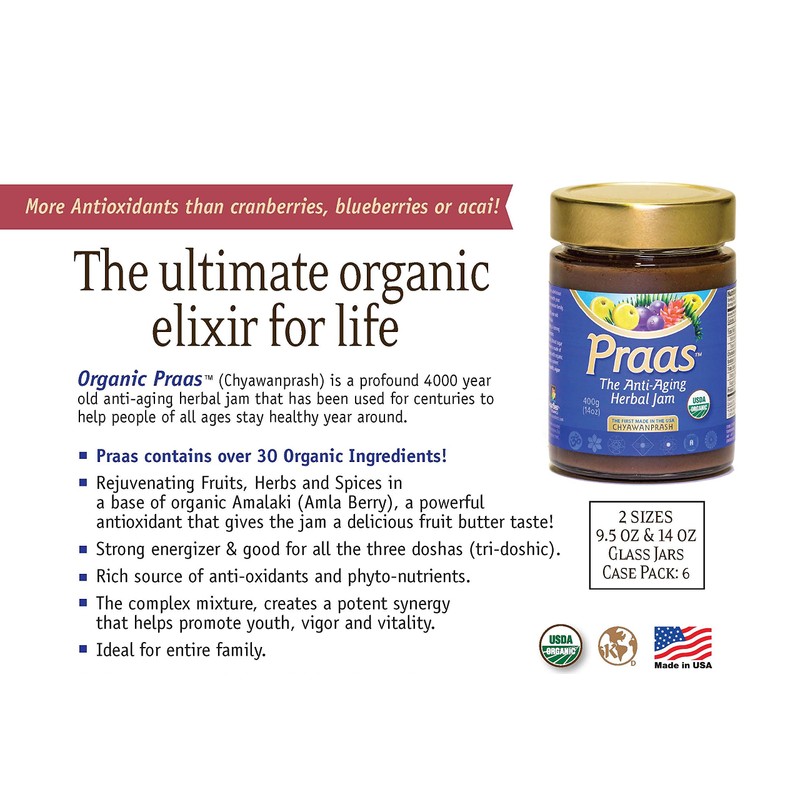 AyurBest Praas/Chyawanprash - 100% USDA Certified Organic Herbal Jam, 14