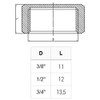 Pipe Connection Reduction Fittings Chrome Female x Male 3/8"x1/2"
