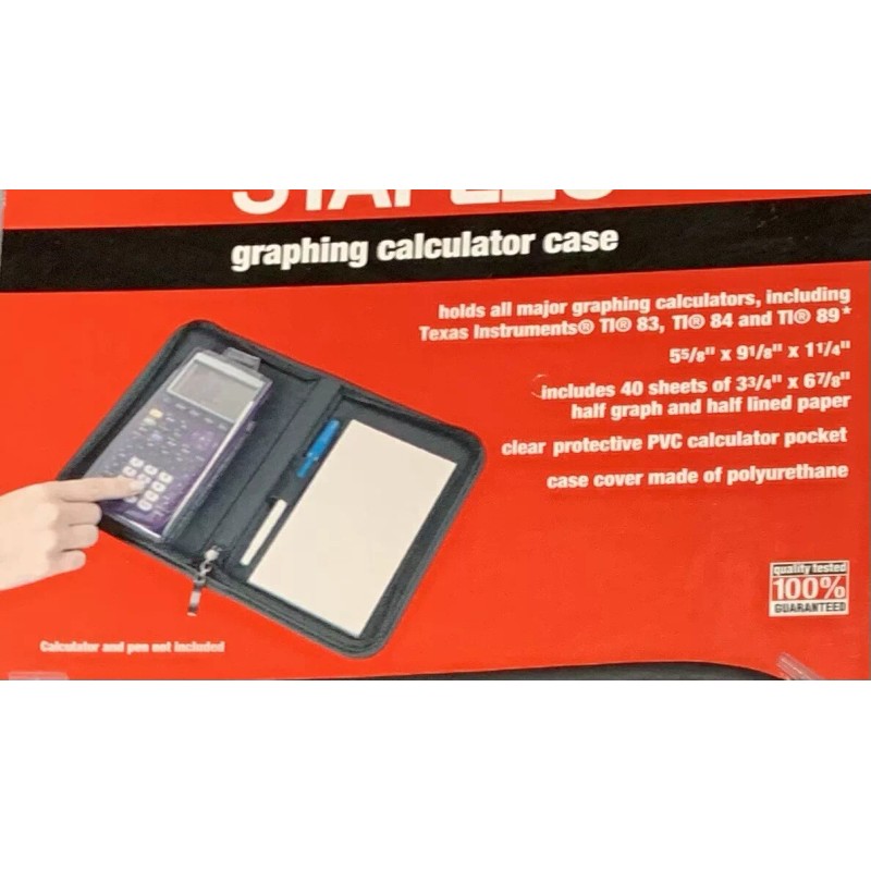 Staples Graphing Calculator Case (Holds All Major Brands”See Label” Notepad