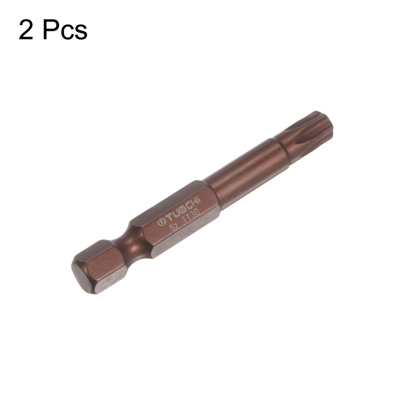 sourcing map 2pcs T30 Torx Bit 1/4" Hex Shank 2"